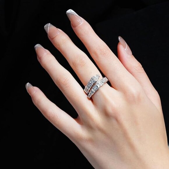 Neiman Marcus 18K Silver-Plated Adjustable Snake Ring - Picture 1 of 10